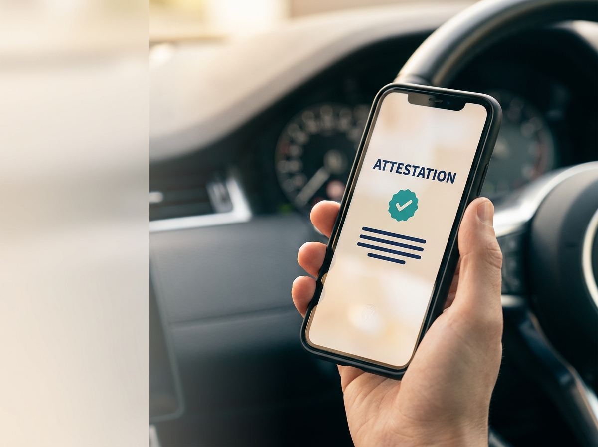 Attestation d'assurance affichée sur un smartphone